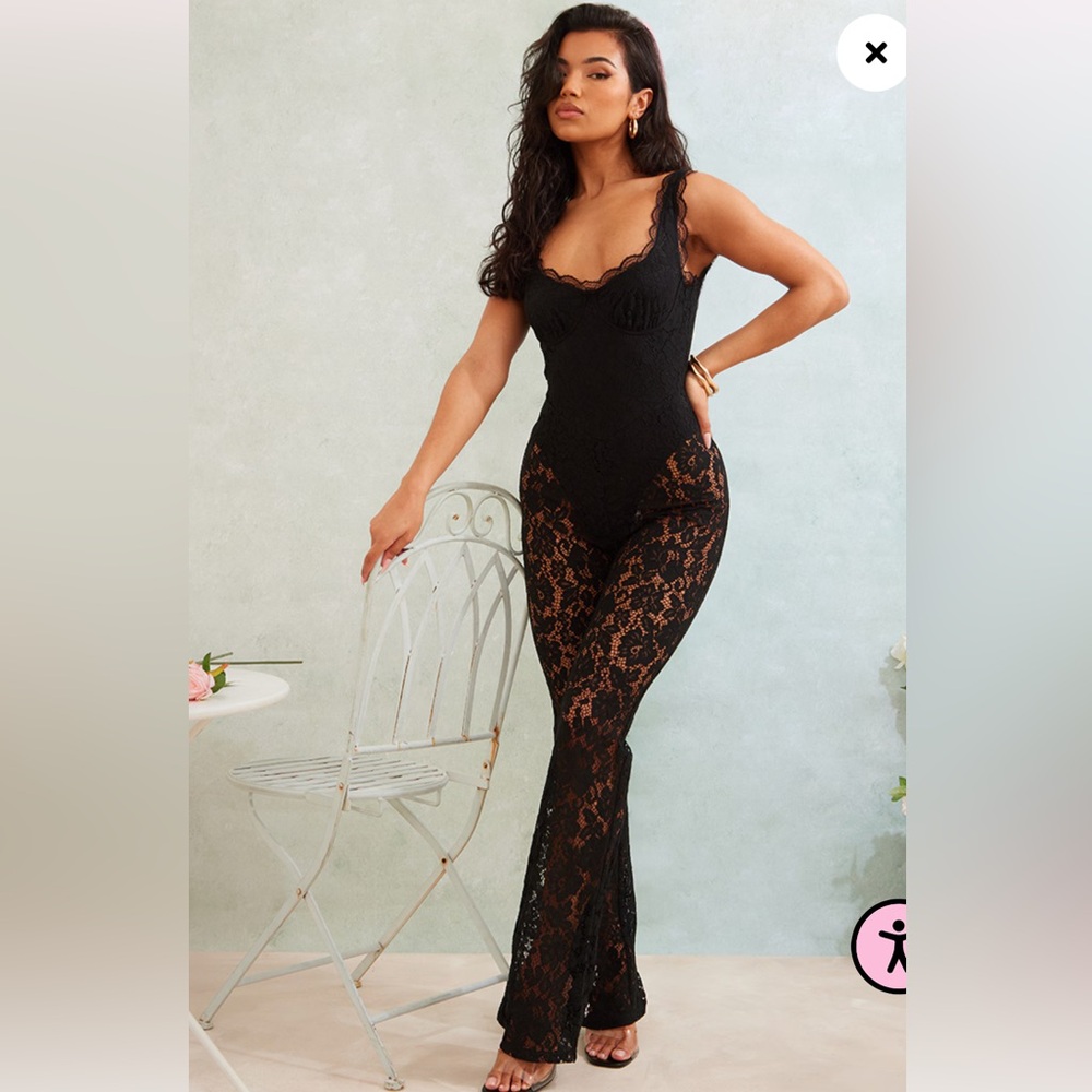 Black lace jumpsuit from PLT